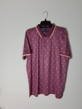 Trunks Men's Short Sleeve Polo Shirt - Mauve with Pattern Size L